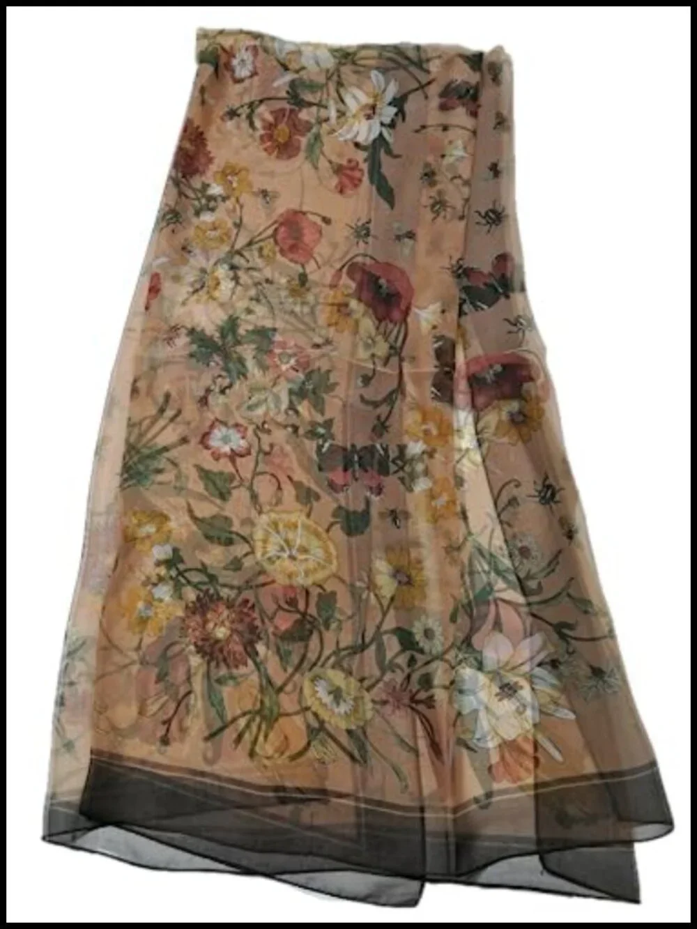 Super Large Silk Feel Floral Scarf Shawl Wrap Gift Box